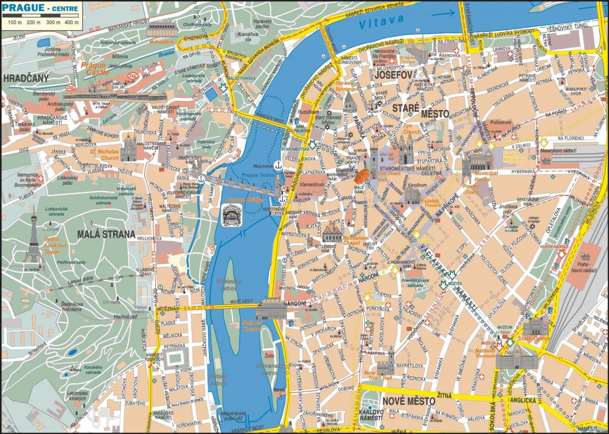 Prague city center map