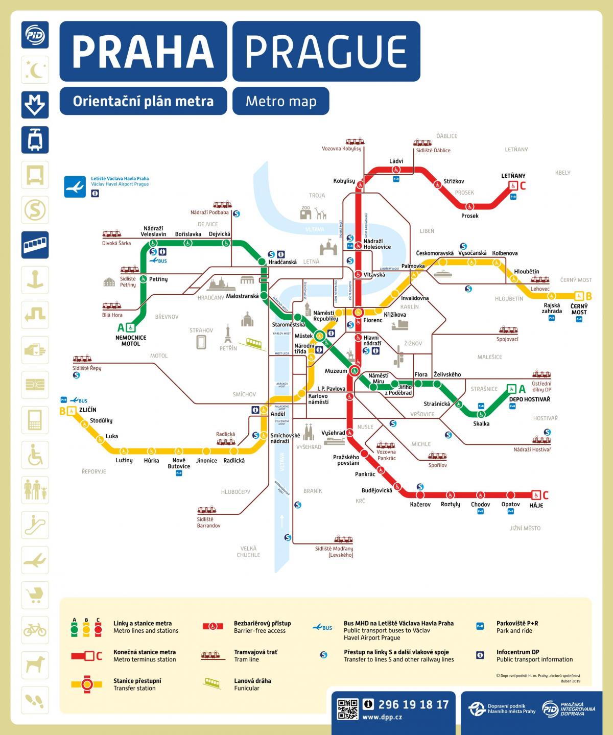 Prague metro stations map