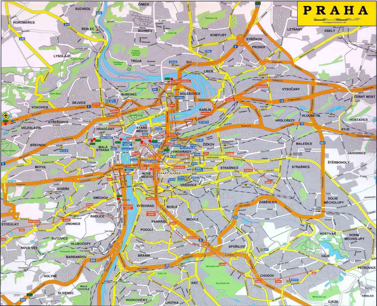 Prague roads map